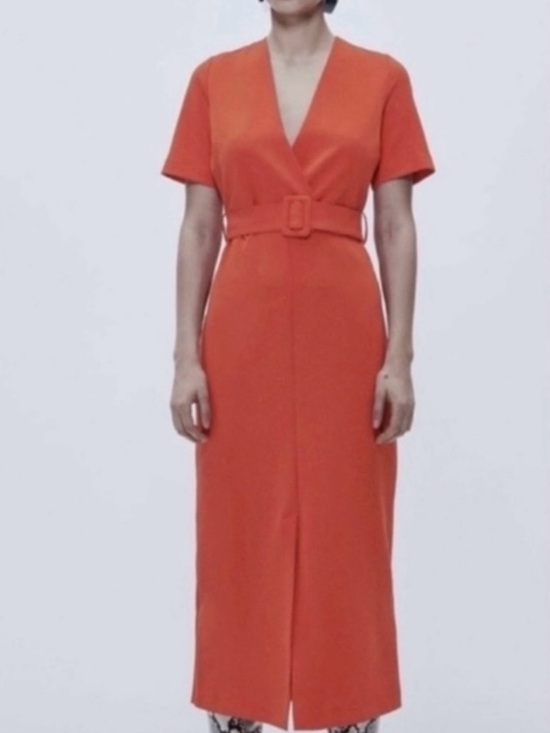 Zara Dresses & Skirts - Zara Belted Slit Front Dress